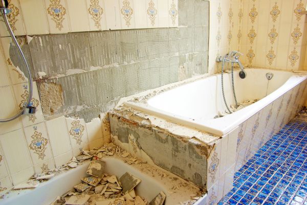 Bathtub Demolition in Brick